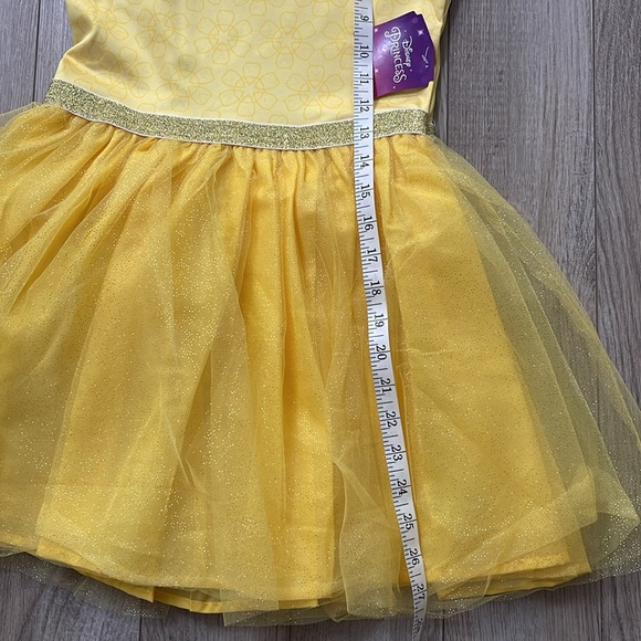 NWT DISNEY PRINCESS BELLE DRESS SIZE M 7-8 SPARKLE TULLE YELLOW GLITTER BELT - Picture 7 of 11